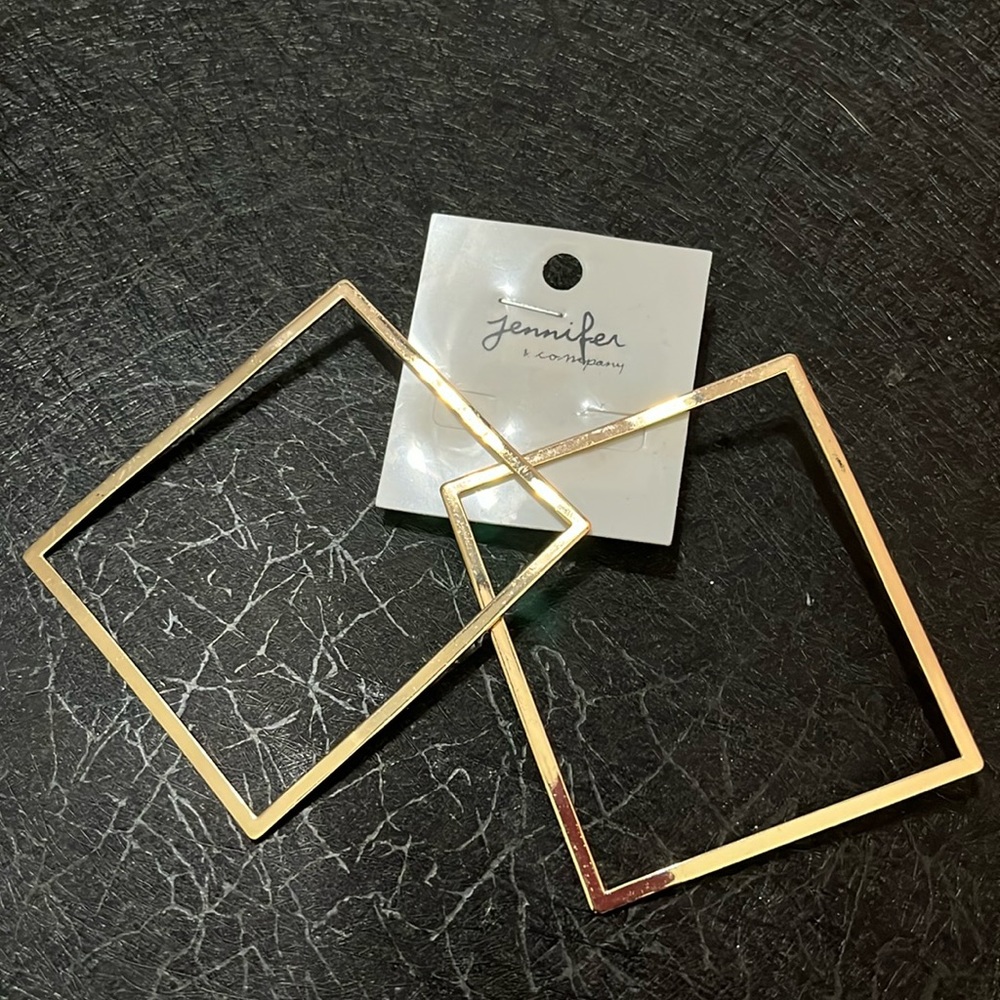 Square Gold Earrings